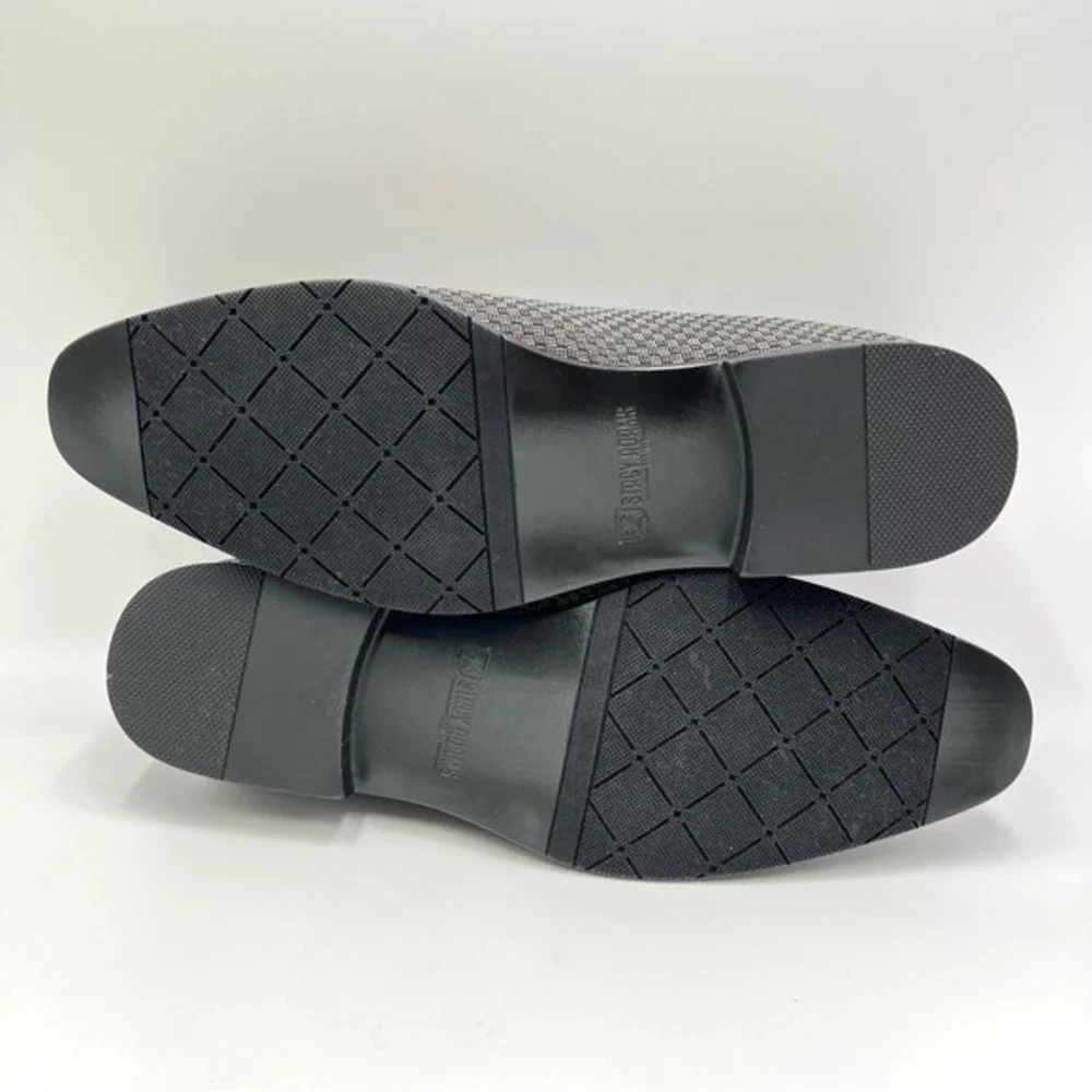 9.5W 9.5 W WIDE Stacy‎ Adams Saville Black Gray Silver Slip On Loafers Shoes